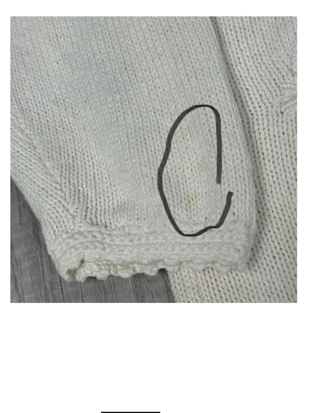 VINT Cottagecore Coquette Floral Embroidered White Cardigan Sweater Plus Size - Picture 4 of 5